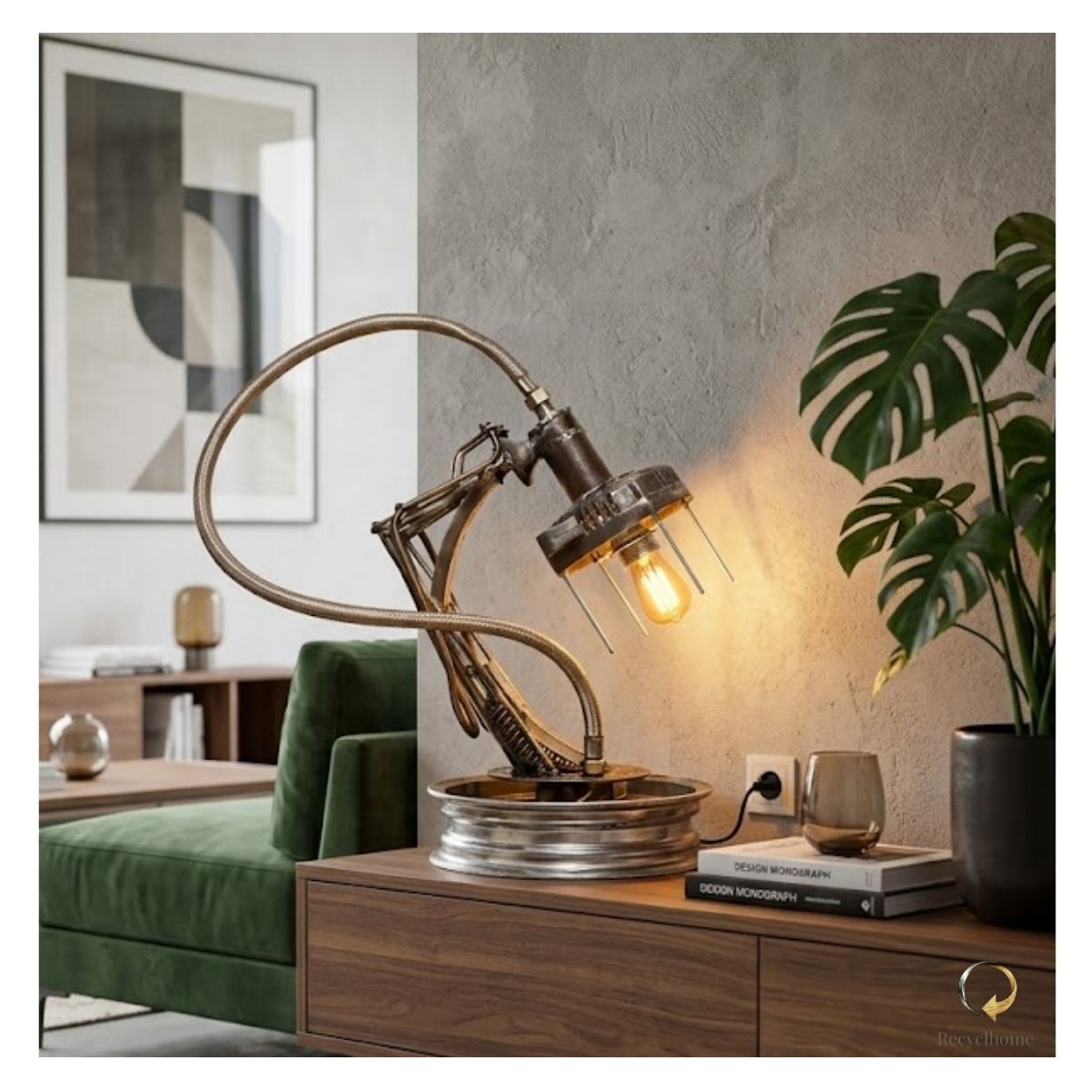 Néo classique, luminaire en métal recyclé fait main par Recyclhome