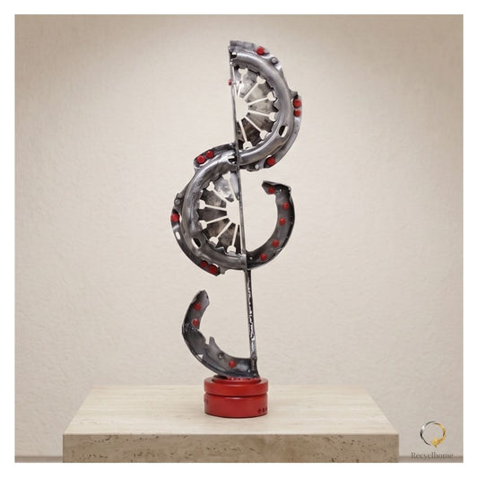 Clé de sol, sculpture en métal recyclé fait main par Recyclhome