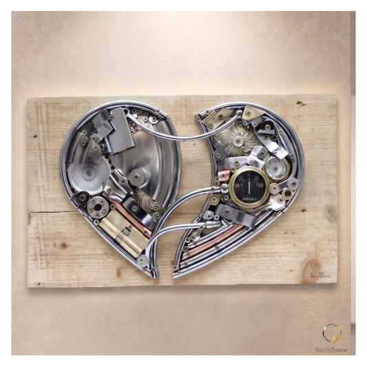 A l'amour retrouvé, art mural en métal recyclé fait main par Recyclhome