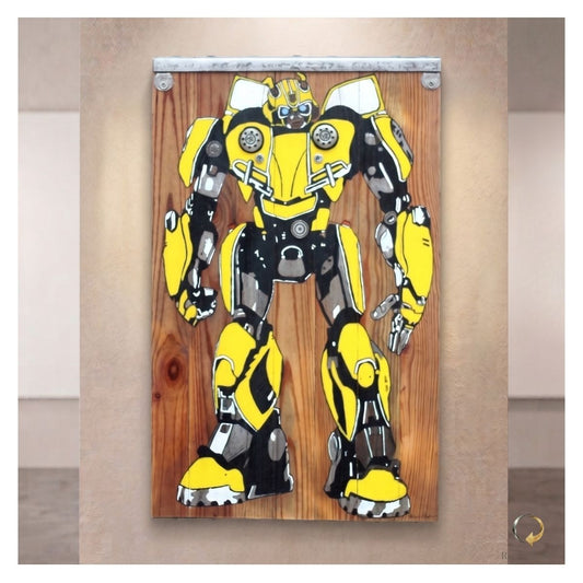 Bumble Bee, art mural en métal recyclé fait main par Recyclhome