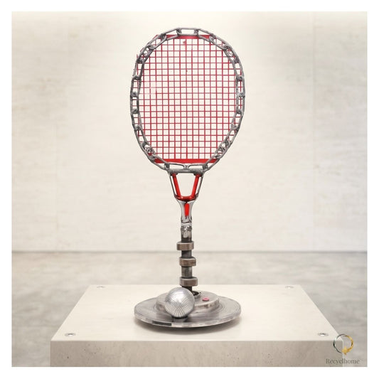 Jeu, set et match, sculpture en métal recyclé fait main par Recyclhome