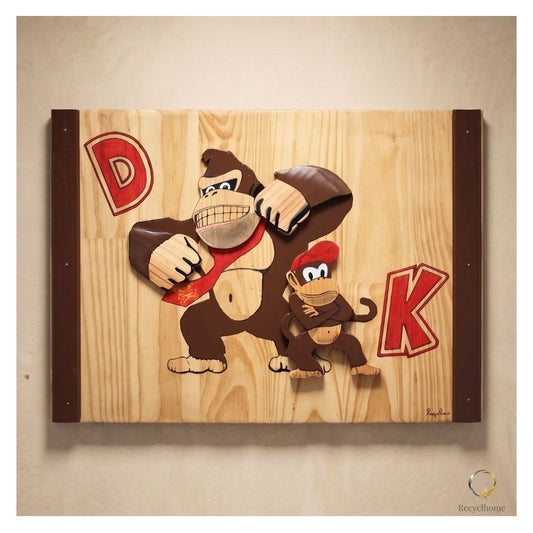 DK, art mural en métal recyclé fait main par Recyclhome