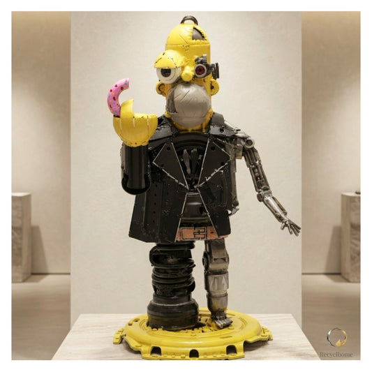 Homerminator, sculpture en métal recyclé fait main par Recyclhome