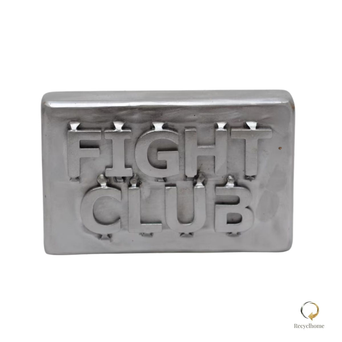 Sculpture savon Fight Club en métal recyclé, pièce unique faite main en France